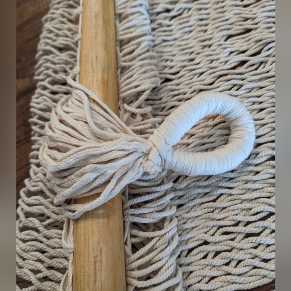 Artisan made cotton hammock with hardwood bar  New! - Picture 6 of 11